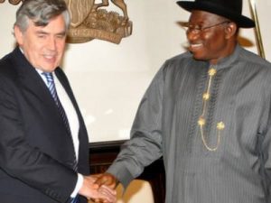 President Jonathan and former Britain PM, Gordon Brown