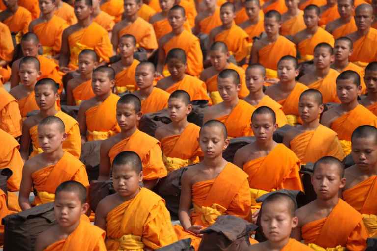 Monks doing prayer