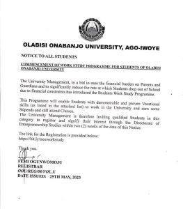 Notice to all students