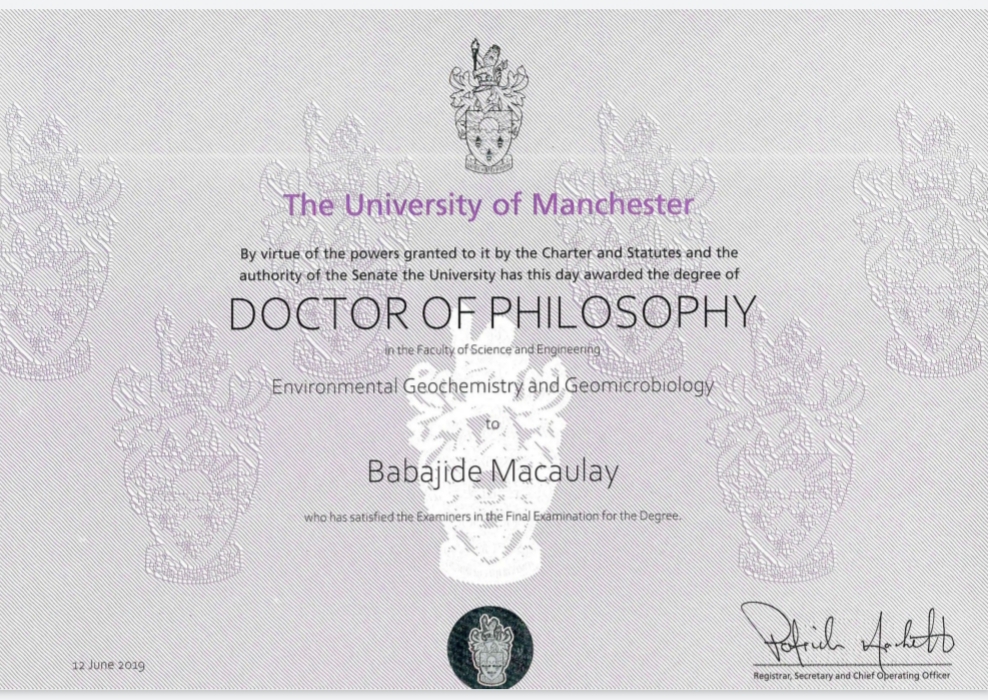 PhD certificate