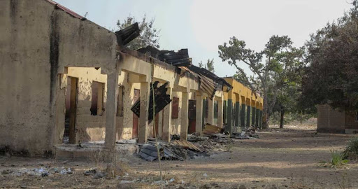 A public school was destroyed by Boko Haram in Borno State.