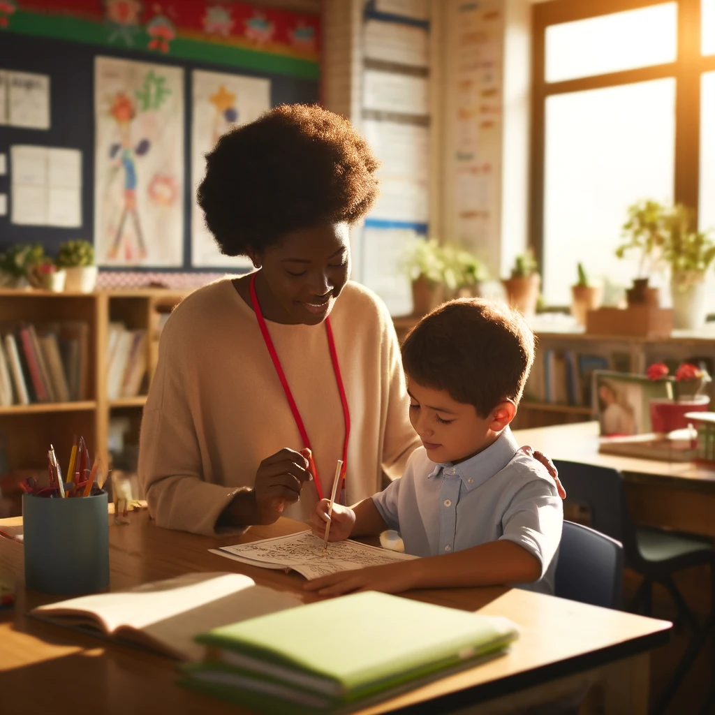 Image illustrating a teacher and a student