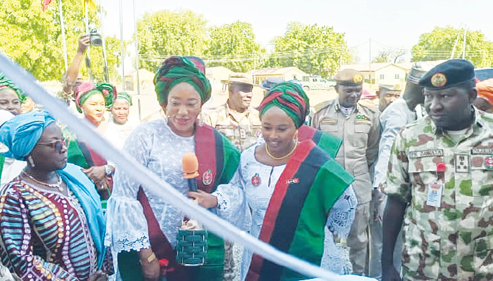 Mrs. Fibishola Abubakar during the inauguration ceremony